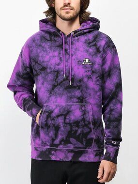 Champion Purple Tie Dye Hoodie Size M
